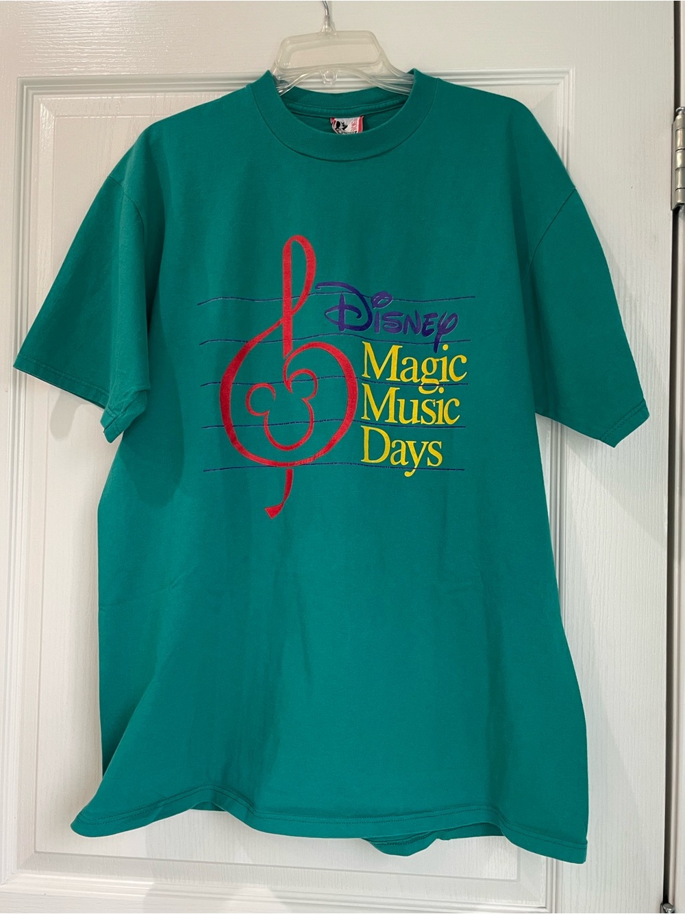 Vintage Disney Teal 'Magic Music Days' Graphic Tee size XL